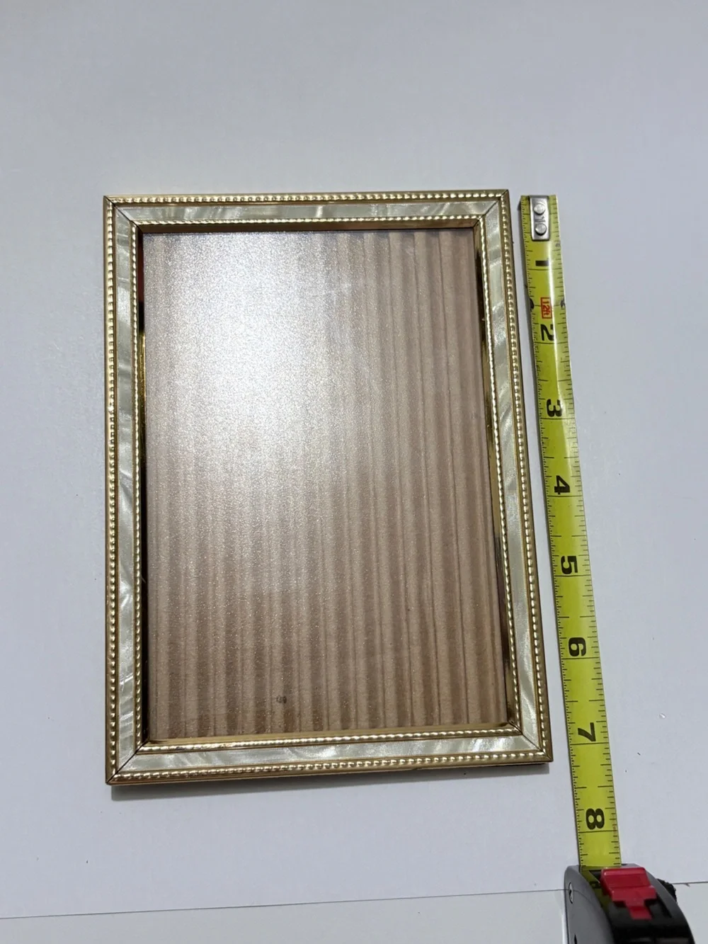VINTAGE Mother of Pearl 5X7 Frame Easel Holographic Stands Metal